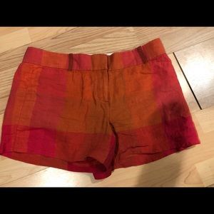 J. Crew pink & orange plaid shorts